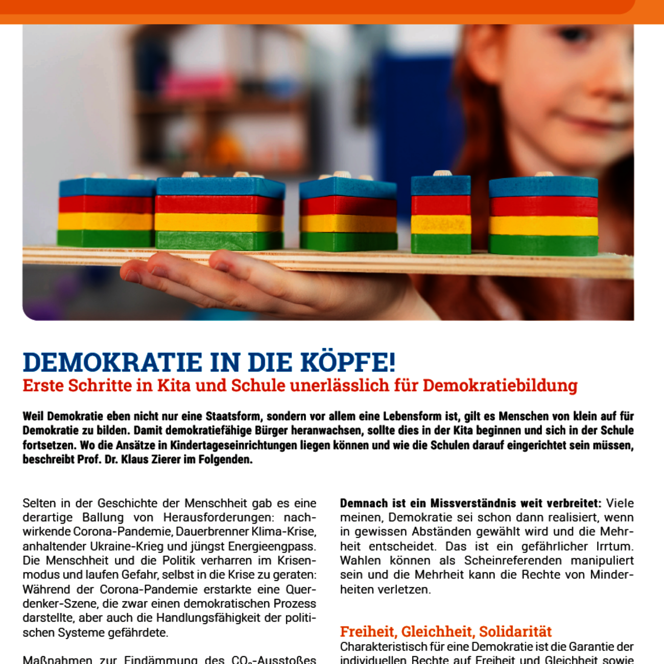 Demokratie in die Köpfe! von Prof. Dr. Klaus Zierer - Verband kath. Kitas Bayern e.V. 