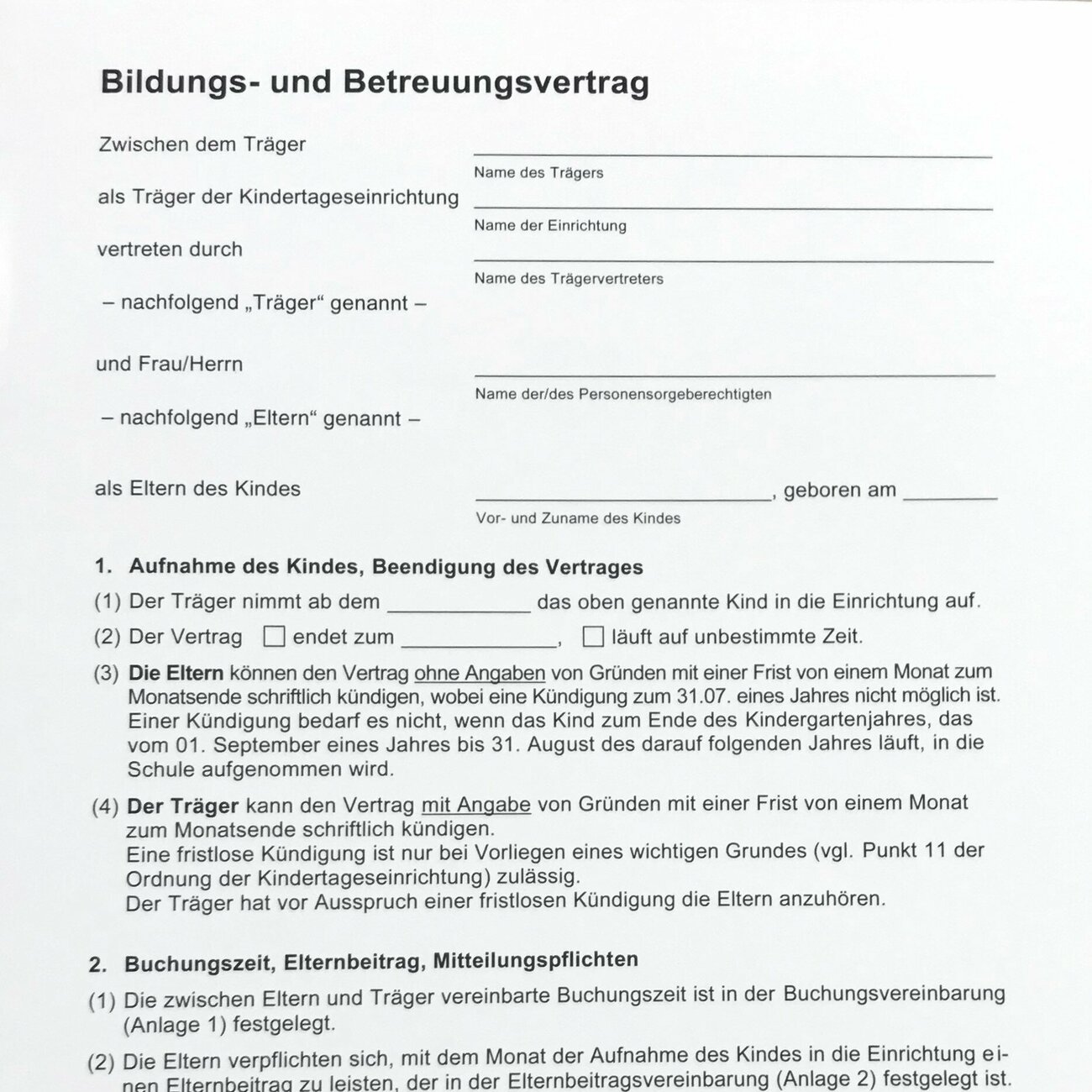 Bildungs- und Betreuungsvertrag Foto CHoffmann